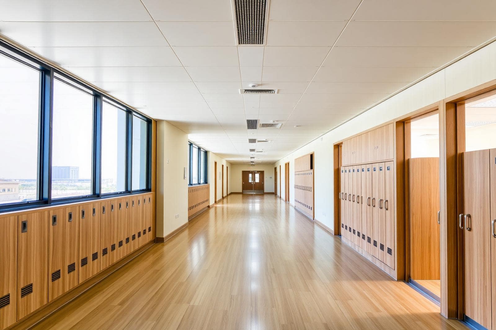 Polyflor Silentflor PUR acoustic vinyl school flooring installed by Azeemah Floors at Victoria International School of Sharjah