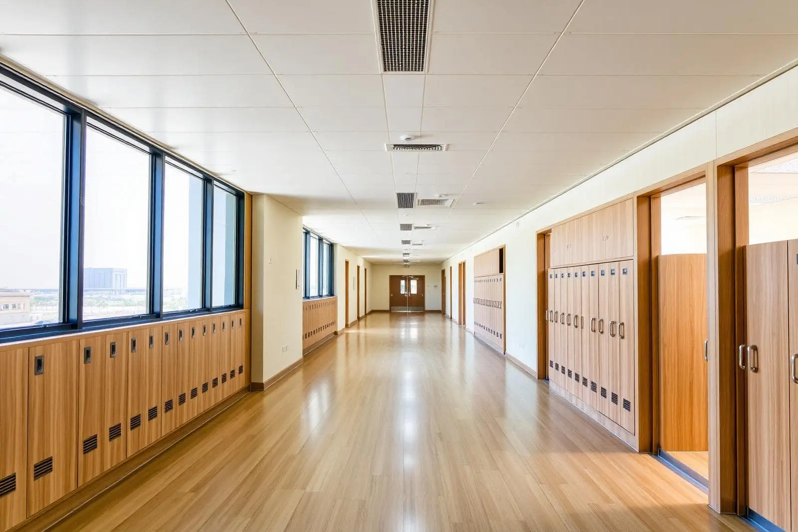 Polyflor Silentflor PUR acoustic vinyl school flooring installed by Azeemah Floors at Victoria International School of Sharjah