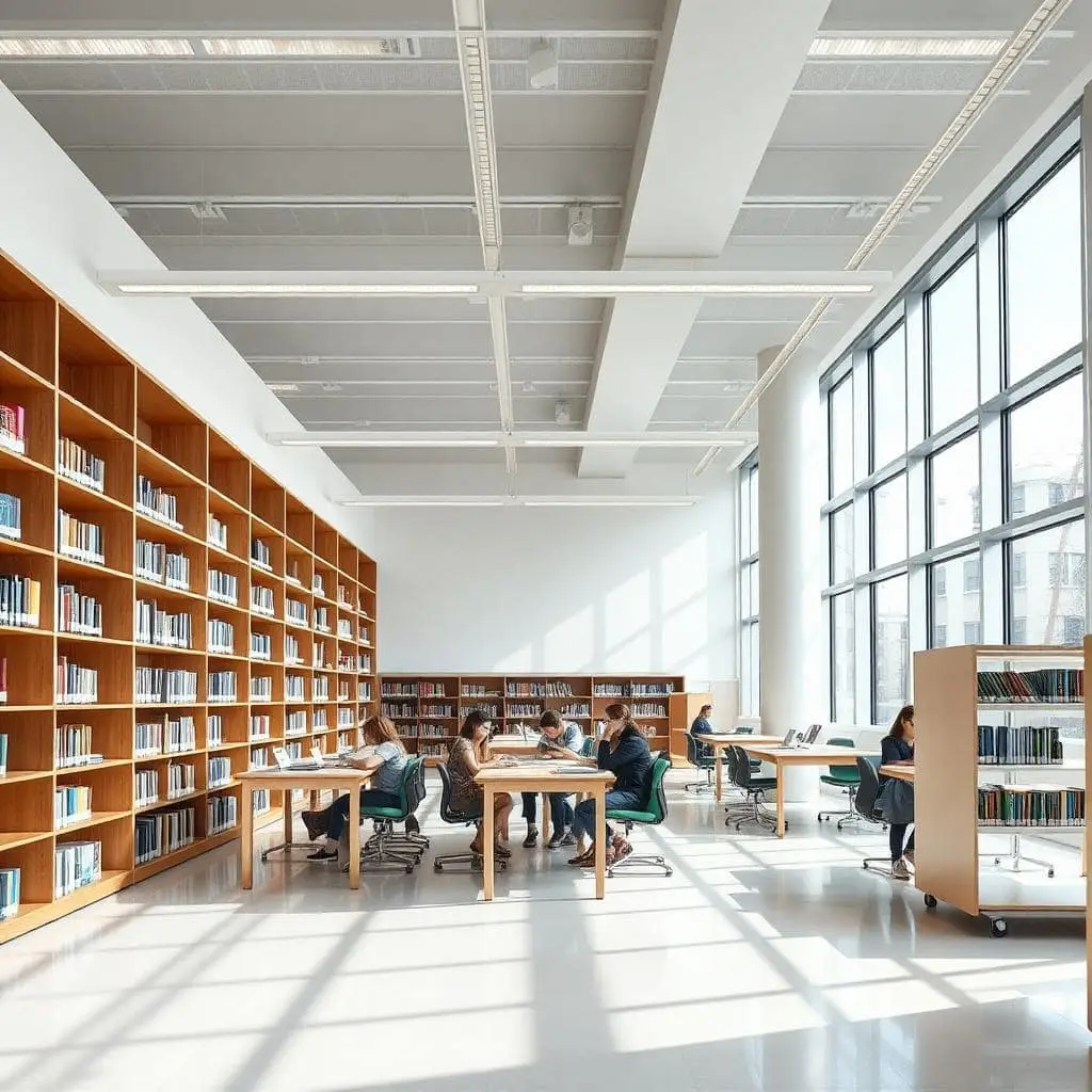 Acoustic vinyl flooring in a Dubai international school library