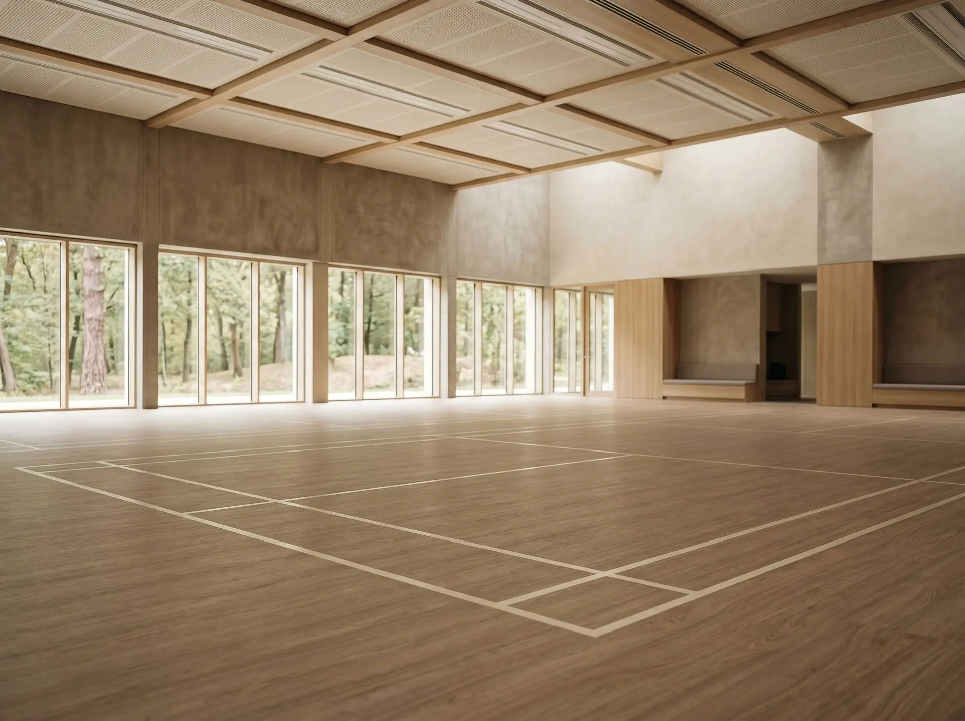 Cushioned sports flooring in a premium indoor sports hall