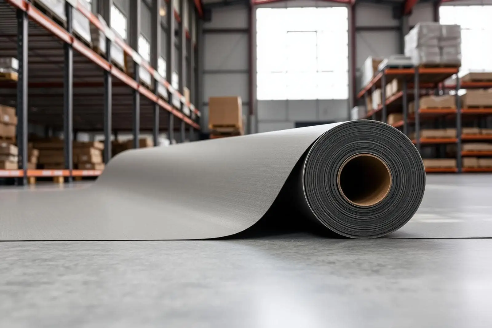 Commercial vinyl sheet flooring roll in Azeemah Floors Dubai warehouse