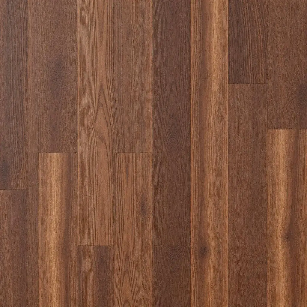 Dark walnut LVT flooring swatch — Azeemah Floors UAE