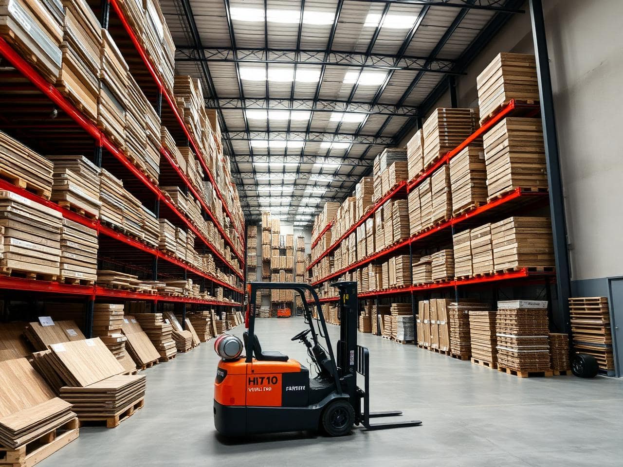 Azeemah Floors UAE warehouse stocked with commercial vinyl, LVT and SPC flooring ready for next-day Dubai delivery